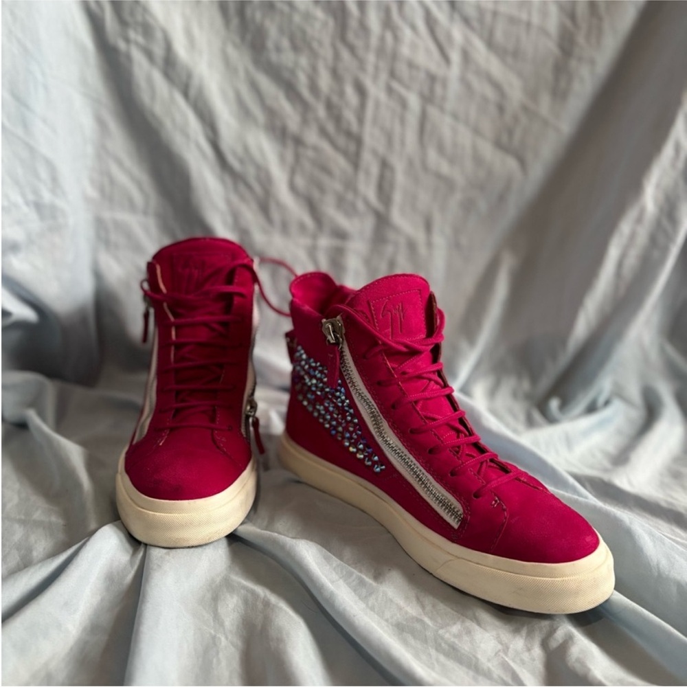 Giuseppe Zanotti Fuchsia High-Top Sneakers